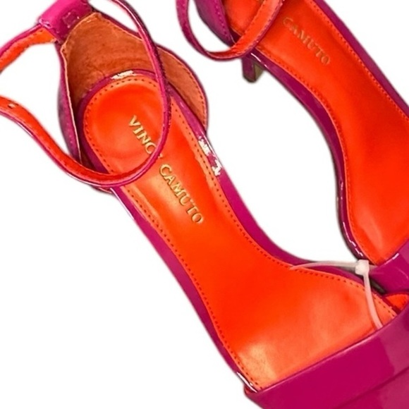 NEW Vince Camuto Enella Barbie Pink Patent Sandal Heel - Size 5.5 - Picture 7 of 8